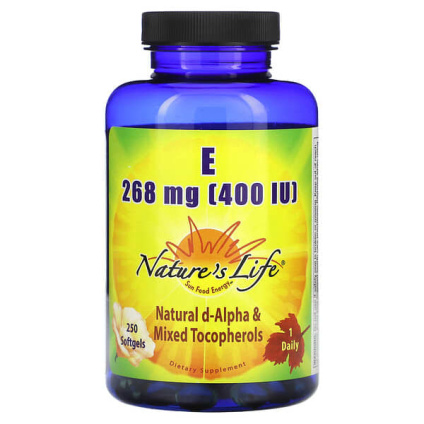 Natures Life, Витамин E, 268 мг (400 МЕ), 250 мягких таблеток