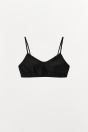 Zara Черный шелковый бюстгальтер-бандо