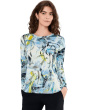 Collage - Long Sleeve Crew Neck Printed Top