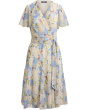 Floral Crinkle Georgette Surplice Dress