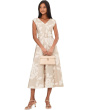 Sleevless Scuba Floral Belted Aline
