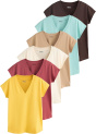 NEXT Damen Standard T-Shirts mit Flügelärmeln 100% Baumwolle, 5 STK.