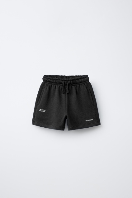 Zara БАЗОВЫЕ ШОРТЫ-БЕРМУДЫ С НАДПИСЬЮ 500835172-800-18