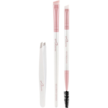 Luvia Cosmetics Набор кистей Prime Vegan Candy Prime Brow Kit Brow Duo + средство для определения бровей + прецизионный пинцет - 1 шт.