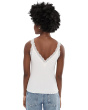 Lace-Trim Ribbed V-Neck Tank