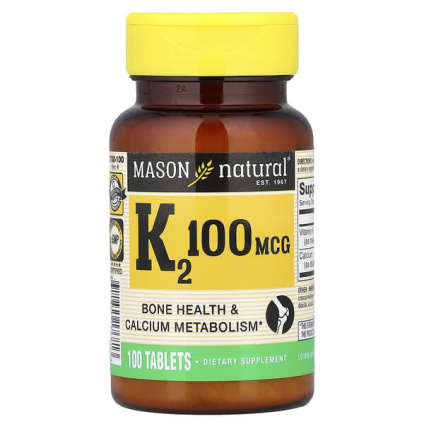 Mason Natural, витамин K2, 100 таблеток