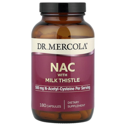 Dr. Mercola, NAC с расторопшей, 180 капсул
