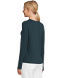 Sheer Knit Round Neck Slim Long Sleeve Tee