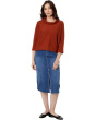 Modal Knit Cowl Neck 3/4 Sleeve Sweater