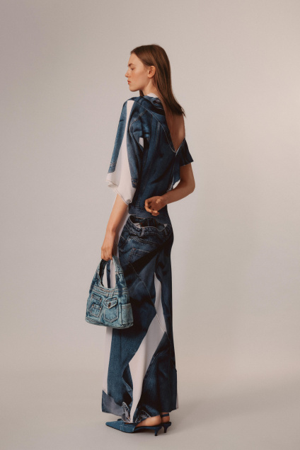 Zara ДЖИНСОВЫЙ КОМБИНЕЗОН SLINGBACK KITTENHEEL - ОГРАНИЧЕННАЯ СЕРИЯ 529584329-017-36
