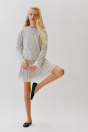 Zara Футболка SOFT TOUCH С КРУЖЕВОМ серого мелированного цвета