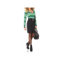 Strickkleid m. G_rtel, gr_n-schwarz