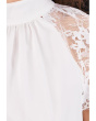 Mock Neck Blouse with Lace Cap