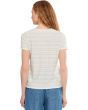 Petite Short Sleeve Crew Neck Knit Tee with Rib Trim