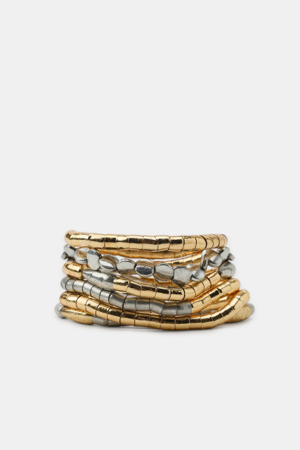 Zara КОМПЛЕКТ БРАСЛЕТОВ ИЗ ЭЛАСТИЧНЫХ МЕТАЛЛИЧЕСКИХ ДЕТАЛЕЙ 513162699-881-3