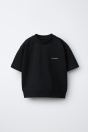 Zara Черная ТОЛСТОВКА С КОРОТКИМИ РУКАВАМИ И РЕЛЬЕФНЫМИ НАДПИСЯМИ