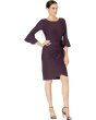Short Slimming Dress with Bell Sleeves
