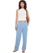 Relaxed Drawstring Pull-On Denim Pants