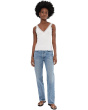 Lace-Trim Ribbed V-Neck Tank