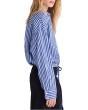 Drawstring Button-Up Shirt in Poplin