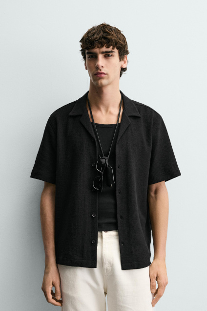 Zara РУБАШКА СО СТРУКТУРНЫМ РИСУНКОМ 513128733-800-2