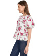 Puff Sleeve Shirred Crew Neck Top
