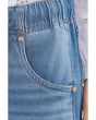Mid-Rise Tie Front Shadow Stripe Pull-on Wide Leg Jeans 30" Inseam