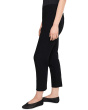 Washable Stretch Crepe Slim Crop Pants With Slit
