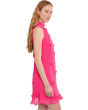 3D Floral Applique Tie Neck Mini Dress