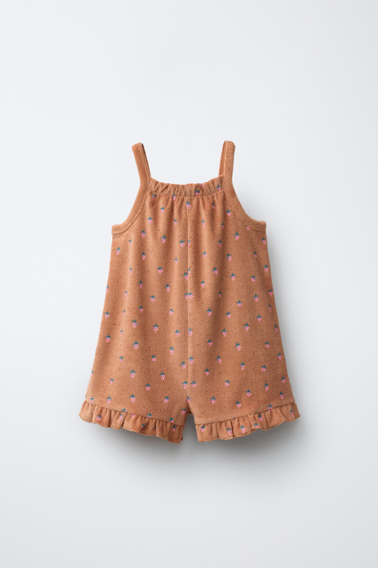 Zara КОРОТКИЙ КОМБИНЕЗОН С КЛУБНИЧНЫМ РИСУНКОМ И МАХРОВЫМ РИСУНКОМ 513392740-701-18