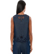 Denim Embroidered Shell Top