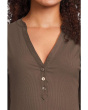Mixy V Neck Puff Tee