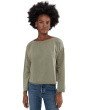 Petite Garment Dyed Terry Bateau Neck Boxy Top