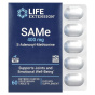 Life Extension, SAMe, S-аденозилметионин, 400 мг, 60 вегетарианских таблеток, покрытых кишечнорастворимой оболочкой