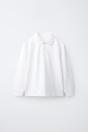 Zara БЕЛАЯ ОДНОТОННАЯ РУБАШКА-ПОЛО?