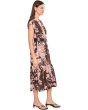 Short Sleeve Floral Commuter Belted A-Line Midi