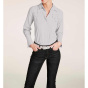 Designer-Bluse m. Perlen, grau