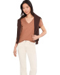 Short Sleeve Back Seam V-Neck