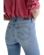 Mari Mid-Rise Slim Straight Crop Jeans in Marina Blue