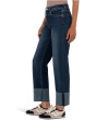 Fay High-Rise Fab Ab Straight Leg-Roll Up Raw Hem