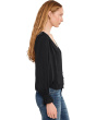 Petite Long Sleeve Button Front Woven Top with Smocking