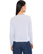 Petite Striped Organic Linen Jersey Crew Neck Long Sleeve Tee