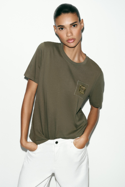 Zara Футболка С ЧЕТВЕРОСТИШИЯМИ В РАЗМЫТОМ ВИДЕ 507744707-500-2