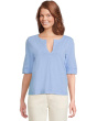 Cuffed Sleeve Split Neck