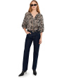 Raglan Sleeve Button-Down Blouse