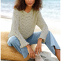 Ajourpullover m. Volants, sand