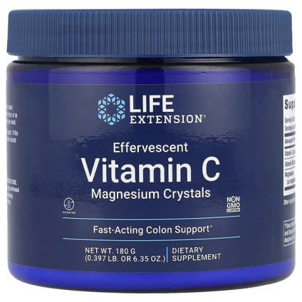 Life Extension, Шипучий витамин C, кристаллы магния, 180 г (6,35 унции)