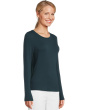 Sheer Knit Round Neck Slim Long Sleeve Tee