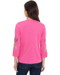 3/4 Sleeve Trapunto V-Neck Tee