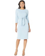 Knit Crepe Tie Waist Sheath Dress